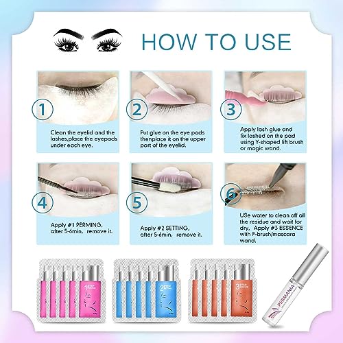 PERMANIA 2023 Lash Lifting Set & Eyebrow Lifting Set, Eyelash Lift Kit, Complete Accessories, Curled Eyelashes & Thick Eyebrows, Great as Mother'