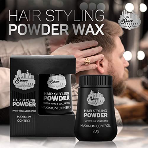 The Shave Factory Hair Styling Powder 20g. Mattifying&Volumizing Powder with Maximum Control-Elegant Design, Ease Of Use, Flexible and Long-Lasti