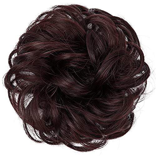 Messy Hair Bun Extensions Curly Wavy Hair Scrunchies for Women Girls Large Synthetic Donut Updo Hair Pieces Hair Chignons