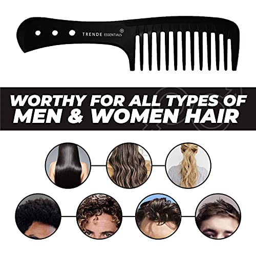 Trende Essentials Wide Tooth Comb 1 Pc - Detangler And Heat Resistant With Proper Ventilation-Especially Designed For Wet Curly Hair With Suitabl
