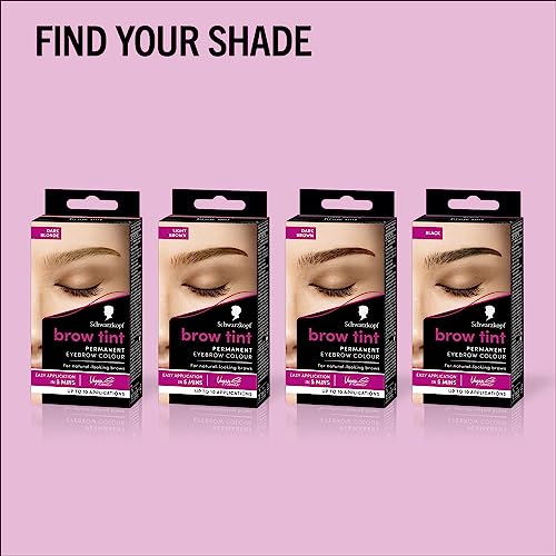 Schwarzkopf Brow Tint Professional formula Eyebrow Dye Brow Tinting Kit with Gentle Permanent Colour - Dark Brown (Packaging may vary)