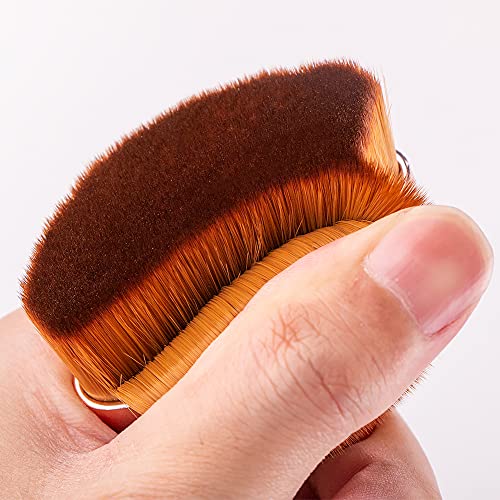 Foundation Makeup Brush Flat Top Kabuki Petal-shaped Face Blush Liquid Powder Foundation Brush for Blending Liquid, Cream or Flawless Powder Cosm