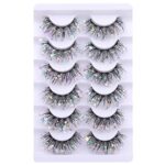 wiwoseo Eyelashes Shining Decorative Lashes Natural Fluffy Wispy Lashes Festival Styles Eyelashes 3D Effect Fake Eyelashes for Valentine's Christ