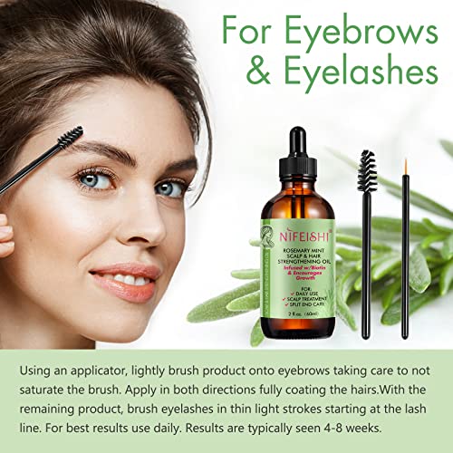 Bieyoc Rosemary Oil for Hair Growth, Organic Rosemary Essential Oil, Scalp & Hair Strengthening Oil, Nourishing Treatment for Hair Care, Skin, Fa