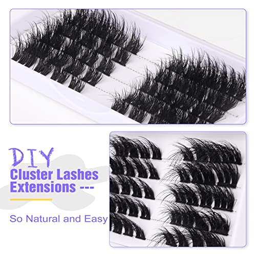 Cluster Lashes Wispy Eyelash Extensions 3D Flat DIY Flat Lash Clusters Individual Faux Mink Lashes False Eyelashes Pack by ALICE