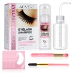Lash Shampoo for Lash Extensions, Eyelash Extension Cleanser, with Rinse Bottle & Lash Brushes for Cleansing, 10 Pairs Eyelash Lash Extension Und