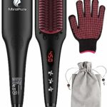 MiroPure Hair Straightening Brush 2 in 1 Ionic Hair Straightener Brush Hot Comb MCH Heating Smoothing Brush with 16 Heating Settings, Dual Voltag