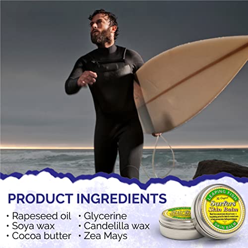 Leaping Fish Surfers Skin Balm - Prevent Chafing For Wetsuit Users. Made From Natural Plant Oils & Waxes