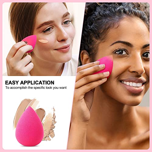 Makeup Sponge Blender Set of 4 - Non Latex, Soft, Multi-colored Foundation Blending Sponges for Cream, Powder and Liqui