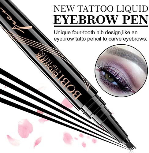 Eyebrow Pencil - Tattoo Eyebrow Pen with Fork Tip Long-lasting Waterproof Microblading Eyebrow Pen and Smudgeproof Brow Pen for Naturally Defined