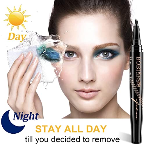 Eyebrow Pencil - Tattoo Eyebrow Pen with Fork Tip Long-lasting Waterproof Microblading Eyebrow Pen and Smudgeproof Brow Pen for Naturally Defined