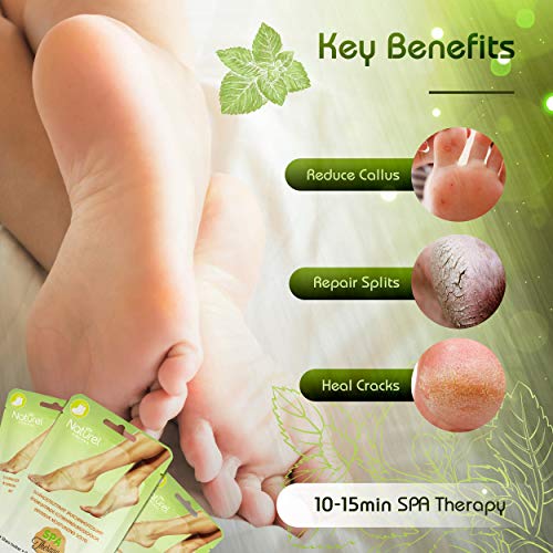 Foot Mask Moisturizing Socks – Natural Pedicure Treatment for Silky Feet –Hydrating, Deeply Moisturizing for Callus, Rough Hard Skin, Cracked Hee