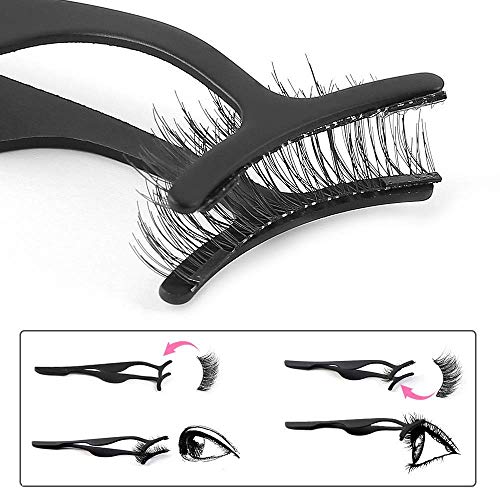 Magnetic Eyelashes Set, 2 Pair Reusable False Eyelashes with Tweezers, 8 pcs 3D individual False Eyelashes Hold without Glue for Women Makeup Nat
