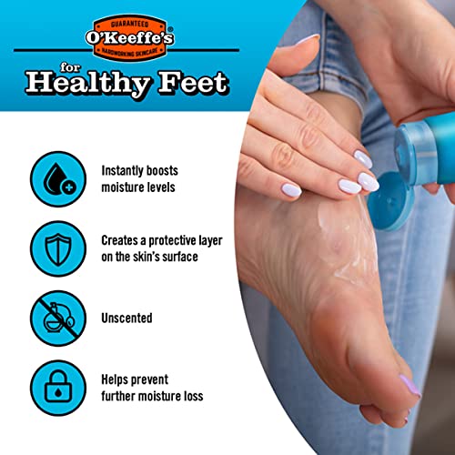 O'Keeffe's Healthy Feet, 80ml – Foot Cream for Extremely Dry, Cracked Feet | Instantly Boosts Moisture Levels, Creates a Protective Layer & Preve