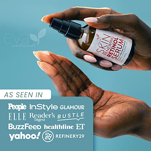 Retinol Serum 2.5% by Eva Naturals (60 ml, Double-Sized Bottle) - Best Anti-Aging Serum, Minimizes Wrinkles, Helps Prevent Sun Damage, and Fades