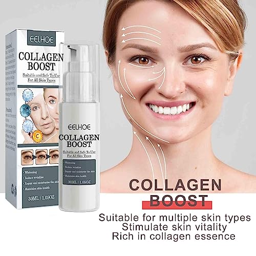 EELHOE Collagen Boost Anti Aging Serum, Anti-Aging Serum, Anti-Wrinkle Face Serum Fade Microgroove, Blemish Skin Corrector Serum, Dark Spot Corre