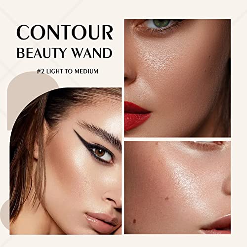 KYDA Contour Beauty Wand, Liquid Face Concealer Contouring Cushion Applicator, High Coverage Natural Matte Finish, Long Lasting Natural&Super Sil