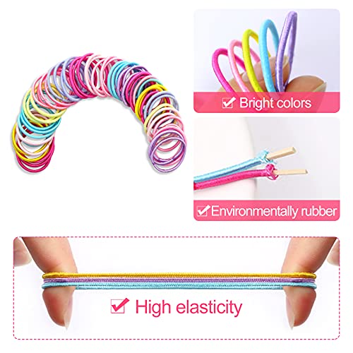 Hanyousheng Hair Bands, Hair Bobbles, Hair Ties, 320 Pcs Small Hair Bands, Multicolor Toddler Hair Bobbles, 10 Colors Hair Ties, Fine Hair Bobble