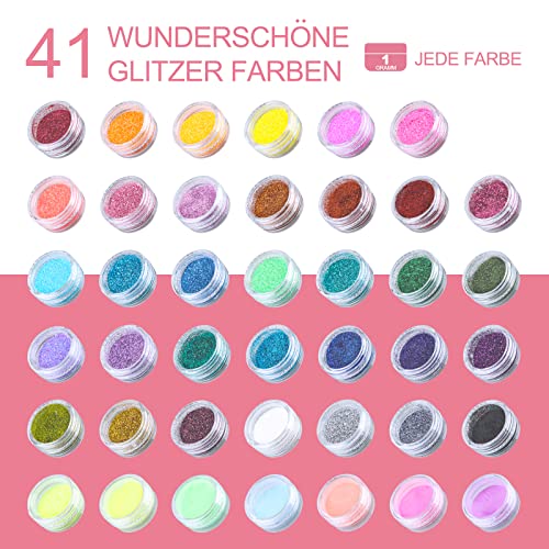 Glitter Tattoos for Kids, Girls Temporary Glitter Tattoo Kit, 41 Colours Glitter 215 Rhinestones 204 Stencils 3 Glue 5 Brushes Waterproof Tattoos