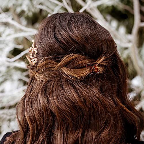 JANYUN 24 Pcs Mini Claw Clips Non Slip Hair Claw Clips Clamps for Women Girl's Hair (Black and Brown)