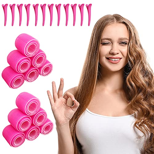 KEYRI 48PCS Hair Rollers Set Hair Rollers with Clips Self Grip Jumbo Hair Roller No Heat Heatless Hair Rollers for Long Medium Short Hair Styling