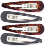 Topkids Accessories 4pc 9cm / 3.5" Large Hair Snap Clips Big Snap Clips Women Girls Kids Sectioning Slide Grip Fringe Styling Fine Hair Thick Hai