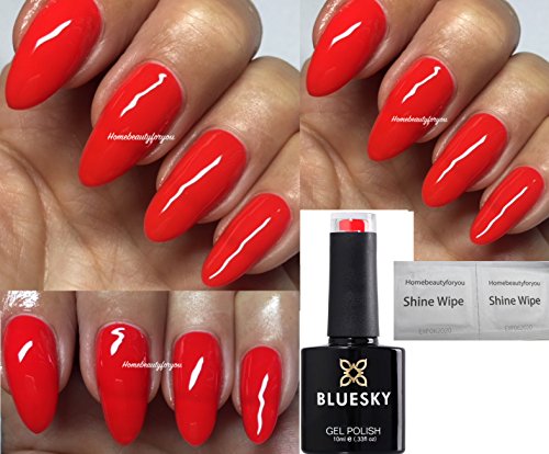 Bluesky Kiss Me Red Special Edition Bright Red Nail Gel Polish UV LED Soak Off 10ml