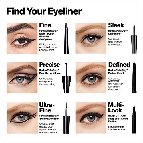 Revlon Colorstay Liquid Eyeliner, Waterproof, Smudgeproof, Longwearing Eye Makeup with Ultra-fine Tip, Black Brown