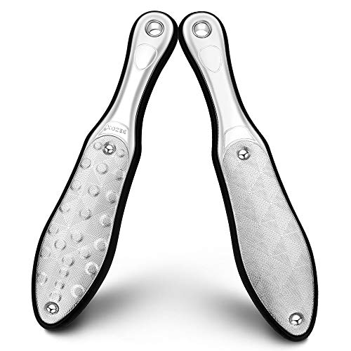 BEZOX Professional Foot File, Double Side Pedicure File, Dead Hard Cracked Skin Calluses Remover, Portable Foot Care Tool, Heavy Duty Stainless S