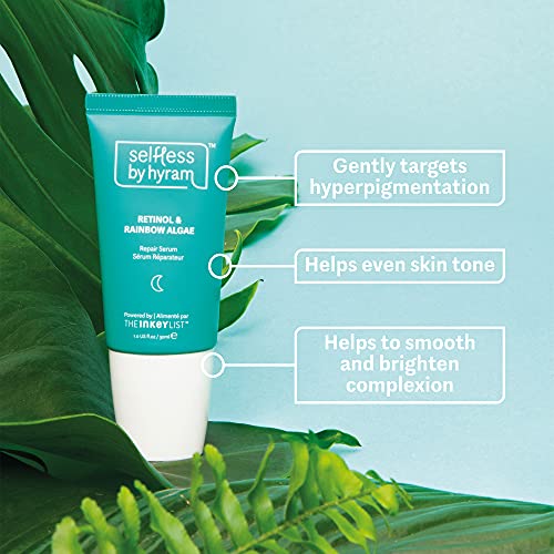 Selfless by Hyram Retinol and Rainbow Algae Repair Serum to Gently Target Post-Breakout Marks and Hyperpigmentation 30ml, White