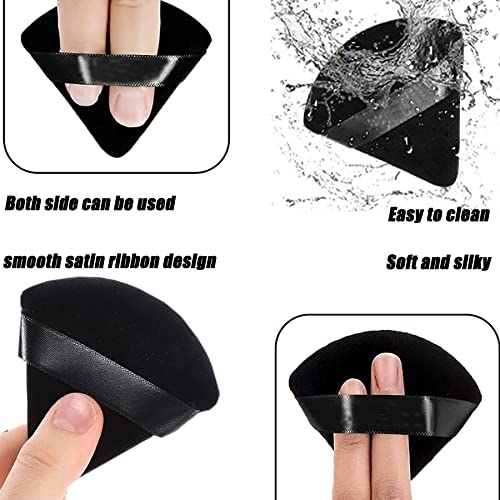 Powder Puff Face Triangle for Loose Powder Body Eyes Cosmetic Foundation (2 Triangle, 1 Mini)