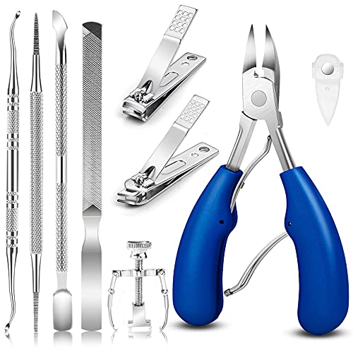 Artcut 9PCS Nail Clippers Toenail Clippers, Ingrown Toenail Tool, Toe Nail Clipper Professional Toe Clippers for Ingrown & Thick Nail, Strong Nai