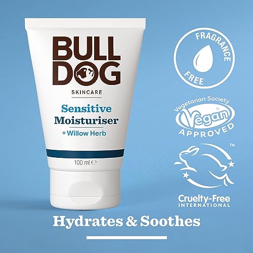 BULLDOG - Skincare for Men | Sensitive Moisturiser | Face Cream for Sensitive Skin | 100 ml