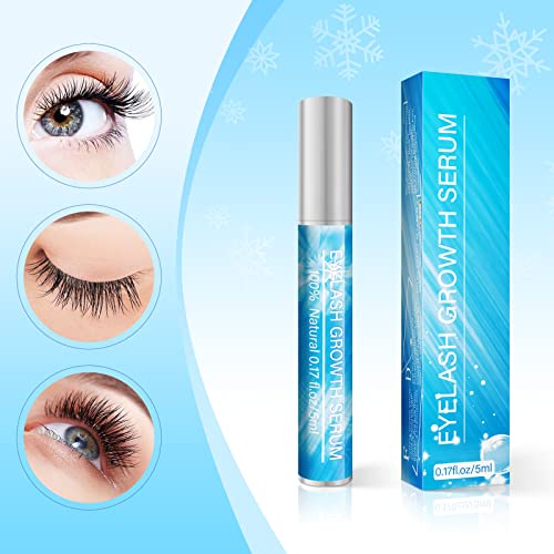 Eyelash Growth Serum, Eyebrow Enhancer and Eyelash Serum for Growth and Thickness, Eye Lash Serum to Growth Longer, Fuller, Stronger, 5ML(Blue)