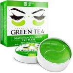 Green Tea Matcha Under-Eye Patches with Collagen and Hyaluronic Acid - Hydrating Under-Eye Mask for Dark Circles and Puffiness - Anti-Aging and A