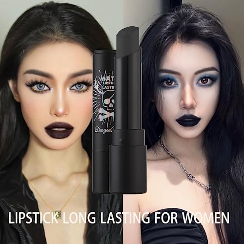 Black Lipsticks for Women Long Lasting - Matte Lipstick Highly Pigmented - Waterproof Moisturize Plumping Lip Gloss Non Stick Velvet Lipstick - U