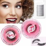 Chlffua Reusable Self-Adhesive Eyelashes, Wispy Fake Eyelashes Natural Look, Fluffy Curling Long Eyelashes, No Glue/Eyeliner/Magnet Needed, Water