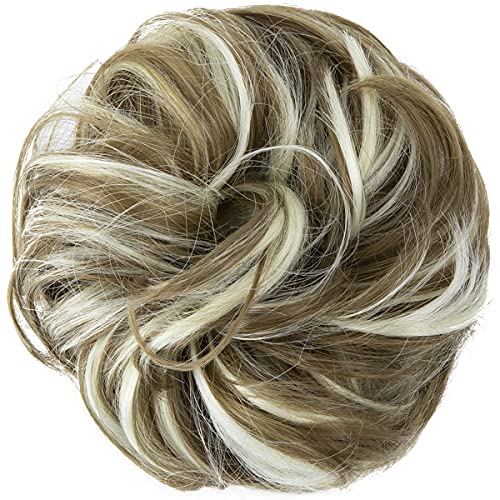 Messy Hair Bun Extensions Curly Wavy Hair Scrunchies for Women Girls Large Synthetic Donut Updo Hair Pieces Hair Chignons