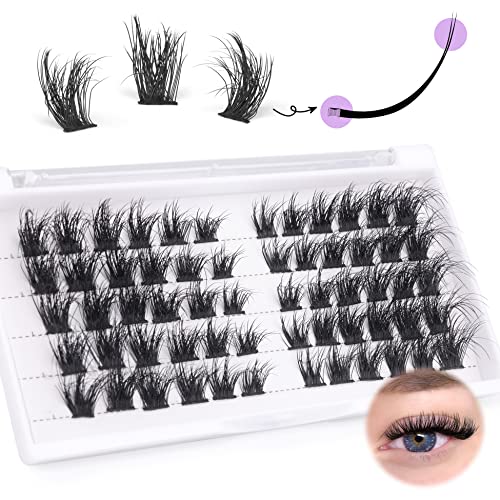 Cluster Lashes Wispy Eyelash Extensions 3D Flat DIY Flat Lash Clusters Individual Faux Mink Lashes False Eyelashes Pack by ALICE