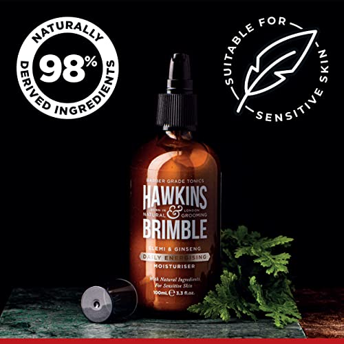 Hawkins & Brimble Energising Men’s Face Moisturiser, Sensitive Skin Moisturiser for Men with Natural Ingredients, Hydrating Moisturiser for Dry S