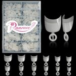 Ranrose Short Nail Tips- 600PCS Oval Half Cover False Tips 12 Sizes Round Acrylic Nails With Box