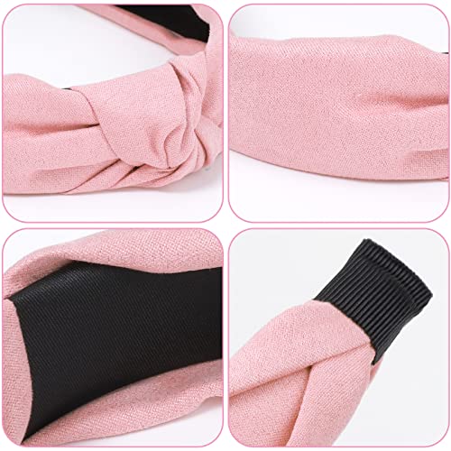 Sibba 2 PCS Headbands Tiaras Birthday Crown Black Twist Knotted Knot Vintage Headwraps Accessories Elastic Hair Bands Thick Plastic Velvet Big He