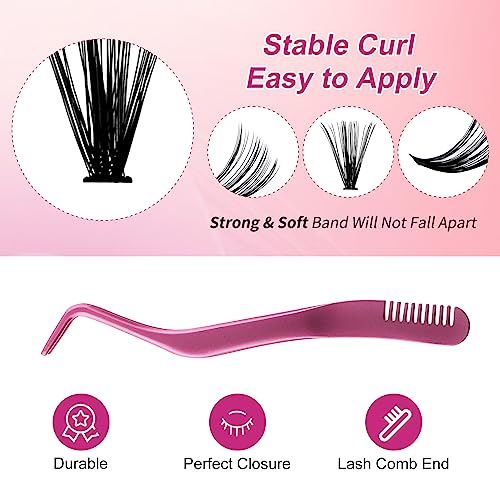 Individual Cluster Lashes Sets Extensions 200Pcs 40D 0.07 D Curl 8-16mm Mixed Trays Individual Eyelashes DIY Multiple Shapes Eyelash Extensions C