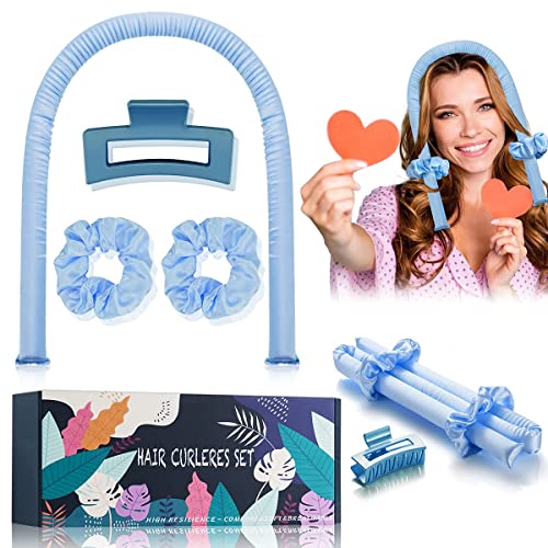 High Resilience Sponge Heatless Curling Rod Headband, Women Curls, Soft and Comfortable Sleep Silk No Heat Curls Ribbon, Adjustable Wave Iron Kit