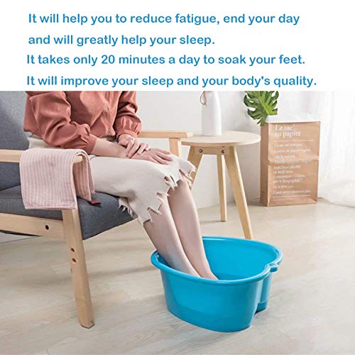 Large Foot Bath Spa Bowl Plastic Pedicure Bowl Massage Foot Tub,for Pedicure, Detox and Massage, Perfect to Soak Your Feet, Toe Nails and Ankles,