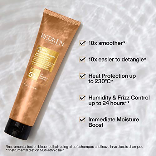 REDKEN | All Soft Hydrating Shampoo, Conditioner 300ml and Moisture Restore Leave In Treatment 150ml for Ultimate Immediate Hydration & Shine