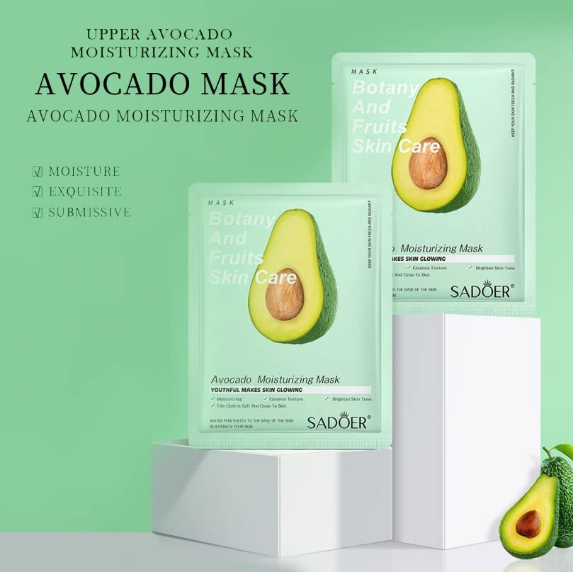 Organic Face Mask,Fruit Extracted Beauty Face Mask Multipack,Castor Oil Face Mask Sheet,Skincare Facial Mask Sheets,Shea Butter Extract & Moistur