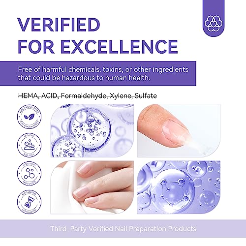 Saviland Nail Prep Dehydrate and Acid-free Primer, Fast Air Dry Long-Lasting Superior Bonding Nail Prep Set for Gel Nail Polish,Acrylic Powder et