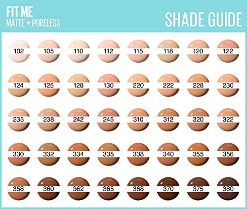Maybelline Fit Me Foundation, Matte & Poreless, Full Coverage Blendable Normal to Oily Skin, 118 Light Beige 30ml