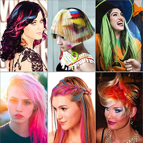 BATTOP 10PCS Hair Chalk Comb Temporary Bright Hair Color Cream for Girls Kids Women Gifts for Halloween Makeup Birthday Washable